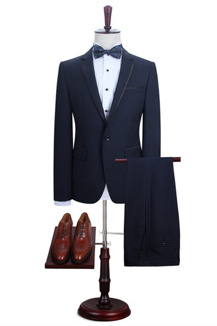 Amazing Dark Navy Notched Lapel New Arrival Best Men Suits Online