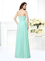 Classy Sweetheart Sleeveless Long Chiffon Bridesmaid Dresses