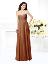 Classy Sweetheart Sleeveless Long Chiffon Bridesmaid Dresses