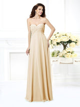 Classy Sweetheart Sleeveless Long Chiffon Bridesmaid Dresses