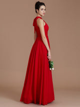 Elegant Halter Sleeveless Chiffon Bridesmaid Dresses