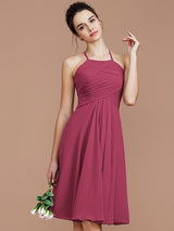 Elegant Halter Sleeveless Short/Mini Chiffon Bridesmaid Dresses