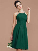 Elegant Halter Sleeveless Short/Mini Chiffon Bridesmaid Dresses