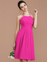 Elegant Halter Sleeveless Short/Mini Chiffon Bridesmaid Dresses