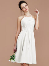 Elegant Halter Sleeveless Short/Mini Chiffon Bridesmaid Dresses