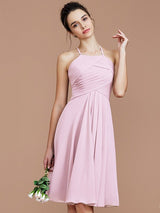 Elegant Halter Sleeveless Short/Mini Chiffon Bridesmaid Dresses