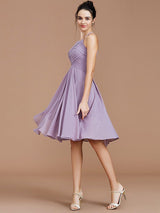 Elegant Halter Sleeveless Short/Mini Chiffon Bridesmaid Dresses