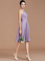 Elegant Halter Sleeveless Short/Mini Chiffon Bridesmaid Dresses