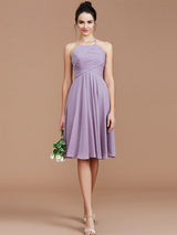 Elegant Halter Sleeveless Short/Mini Chiffon Bridesmaid Dresses