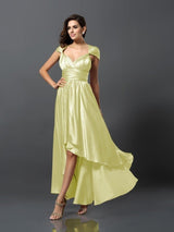 Elegant Sleeveless High Low Bridesmaid Dresses