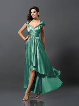 Elegant Sleeveless High Low Bridesmaid Dresses