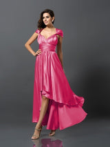 Elegant Sleeveless High Low Bridesmaid Dresses