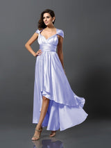 Elegant Sleeveless High Low Bridesmaid Dresses