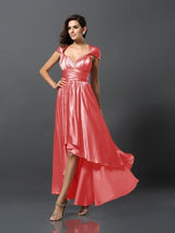 Elegant Sleeveless High Low Bridesmaid Dresses