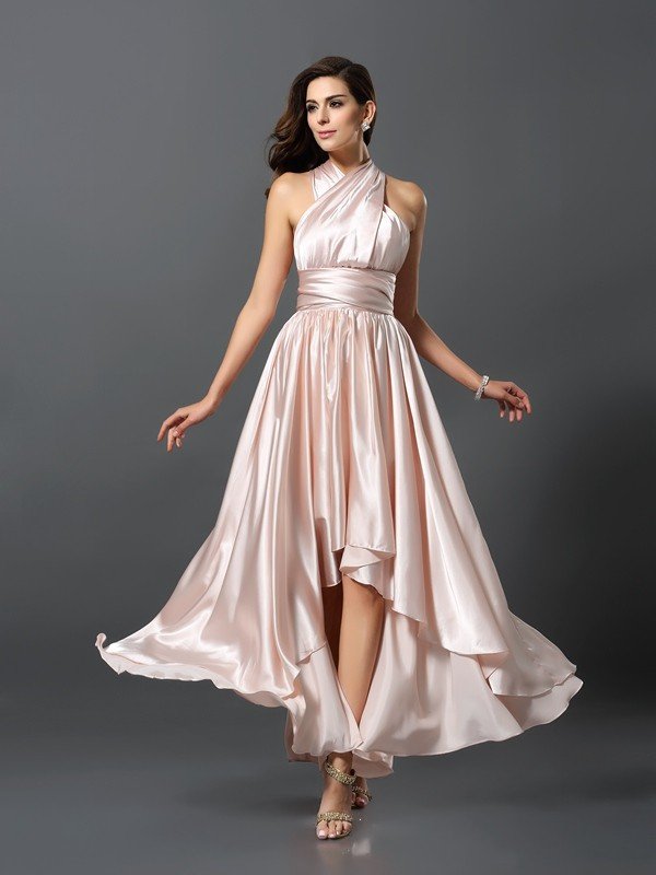 Elegant Sleeveless High Low Bridesmaid Dresses