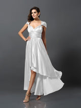 Elegant Sleeveless High Low Bridesmaid Dresses