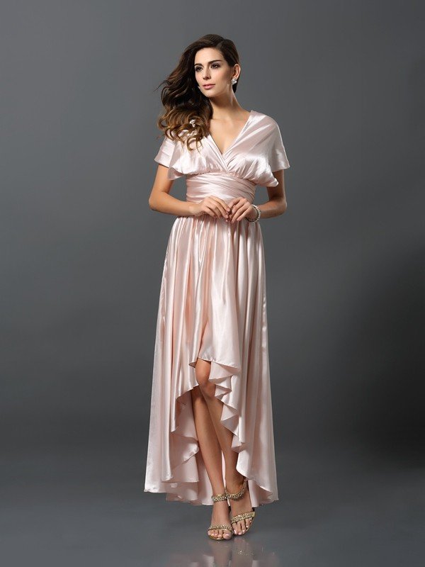 Elegant Sleeveless High Low Bridesmaid Dresses