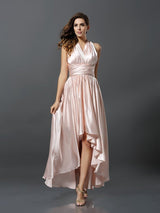 Elegant Sleeveless High Low Bridesmaid Dresses