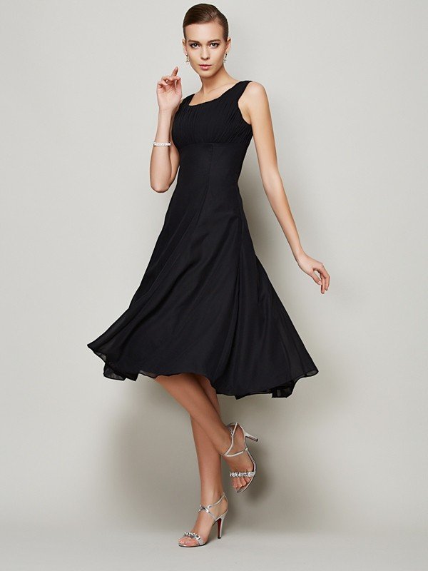 Elegant Straps Sleeveless Pleats Short Chiffon Bridesmaid Dresses