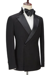 Fabulous Black New Arrival Slim Fit Peaked Lapel Men Suits for Prom