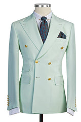 Fabulous Gorgeous Bespoke Double Breasted Peaked Lapel Men's Prom Suits