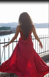 Fabulous Red Sequined Long Prom Dress Mermaid With Split