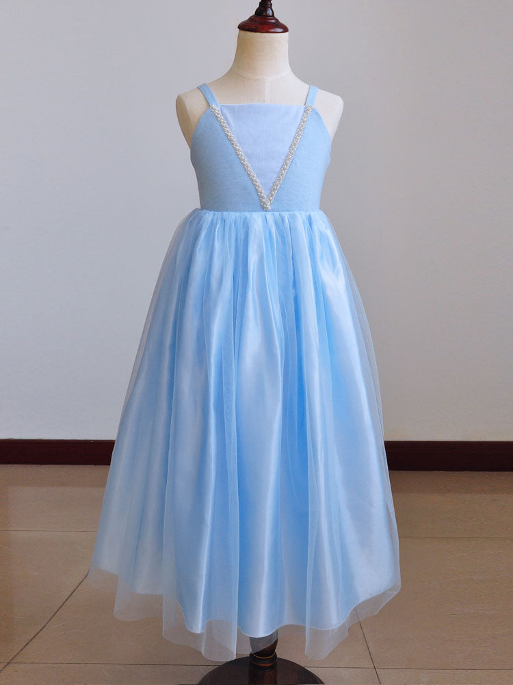 Girls Dresses Elsa Blue Kids Princess Straps Party Dress