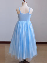 Girls Dresses Elsa Blue Kids Princess Straps Party Dress