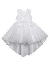 Jewel Neck Lace Sleeveless Short A-Line Bows Red Kids Social Party Dresses