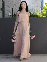 Modern Chiffon Ruffles Spaghetti Straps Sleeveless Junior/Girls Bridesmaid Dresses