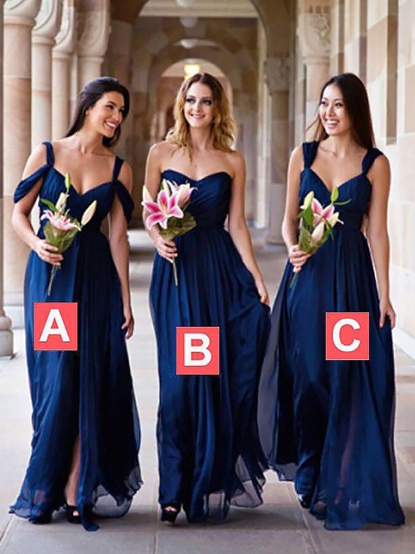 Modern Chiffon Sleeveless Bridesmaid Dresses