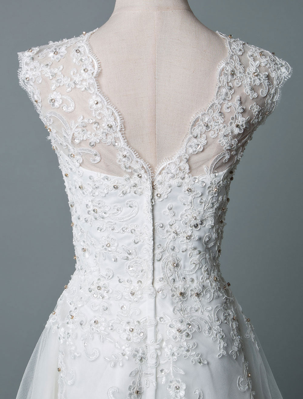 Retro Wedding Dress Tea Length Jewel Neck Sleeveless A-line Tulle Short ...
