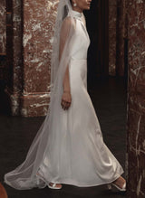 Ankle-Length Wedding Dresses High Neck-Dbrbridal