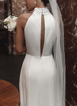 Ankle-Length Wedding Dresses High Neck-Dbrbridal