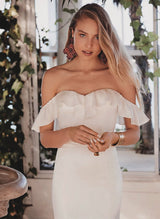 Boho Garden Modern Wedding Dresses Off-the-Shoulder Ruffle-Dbrbridal