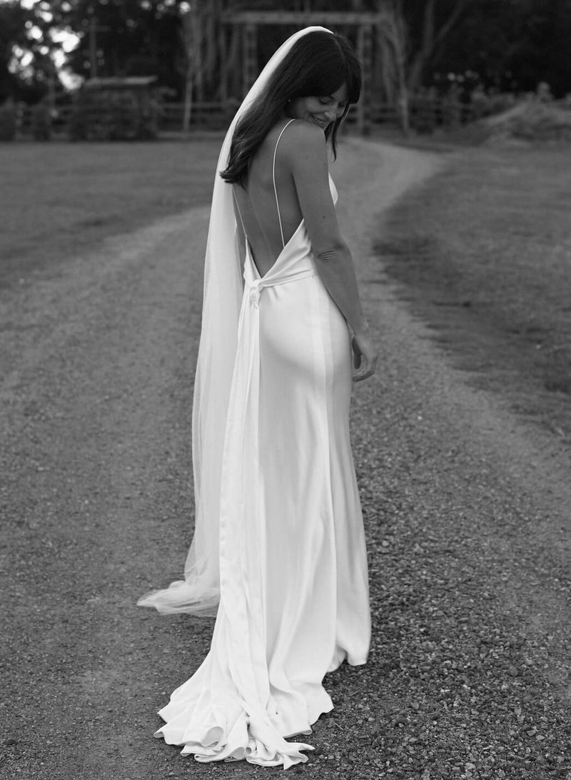 Boho Garden Summer Beach Backless Mermaid Fitted Wedding Dresses Slit-Dbrbridal