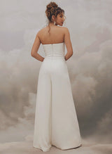 Boho Garden Wedding Dresses Modern Jumpsuit Pantsuit-Dbrbridal