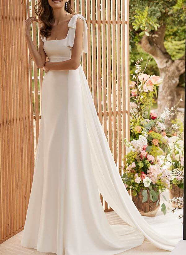 Boho Garden Wedding Dresses Open Back Bows-Dbrbridal