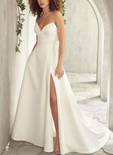 Bow embellished strapless ball-gown wedding dresses-Dbrbridal