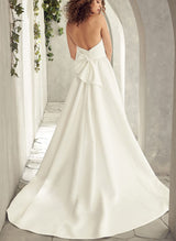 Bow embellished strapless ball-gown wedding dresses-Dbrbridal