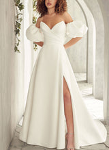 Bow embellished strapless ball-gown wedding dresses-Dbrbridal