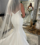 Classy Sleeveless Mermaid Bridal Gown With Ruffles Long-Dbrbridal