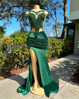 Dark Green Sweetheart Lace Mermaid Prom Dresses-Dbrbridal