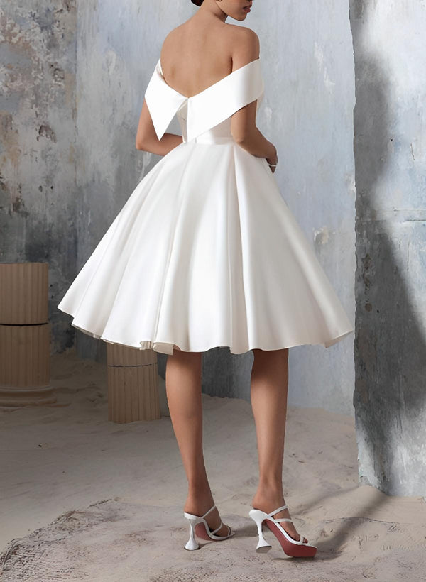 Elegant Chic A-line Sleeveless Short Mini Tulle Wedding Dresses-Dbrbridal