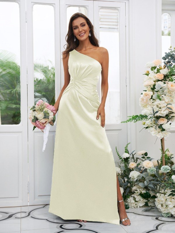 Elegant One Shoulder Sleeveless Bridesmaid Dresses-Dbrbridal