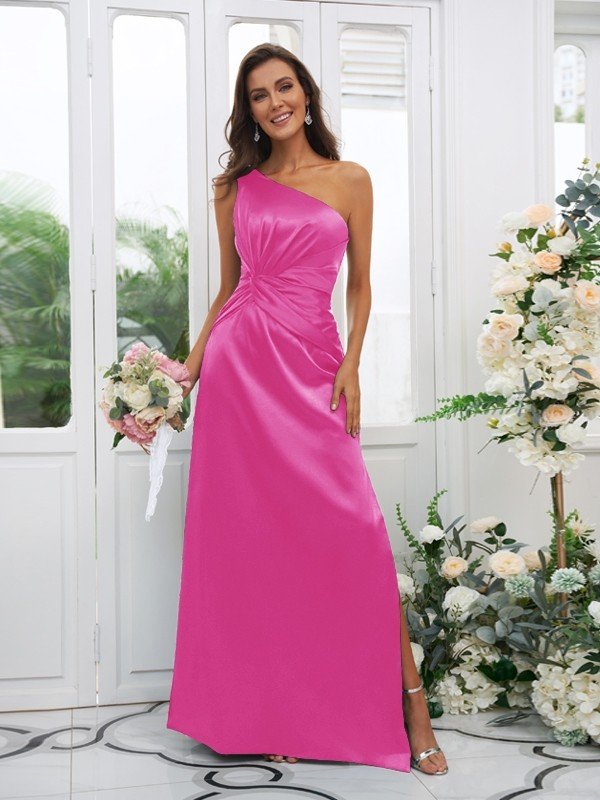 Elegant One Shoulder Sleeveless Bridesmaid Dresses-Dbrbridal