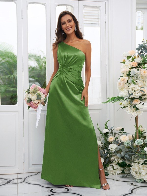 Elegant One Shoulder Sleeveless Bridesmaid Dresses-Dbrbridal