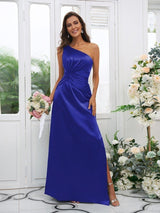 Elegant One Shoulder Sleeveless Bridesmaid Dresses-Dbrbridal