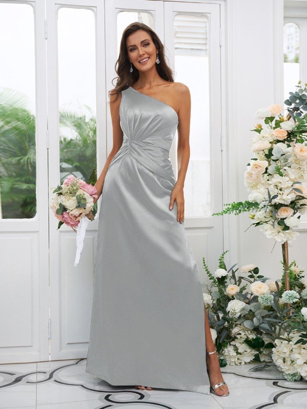 Elegant One Shoulder Sleeveless Bridesmaid Dresses-Dbrbridal