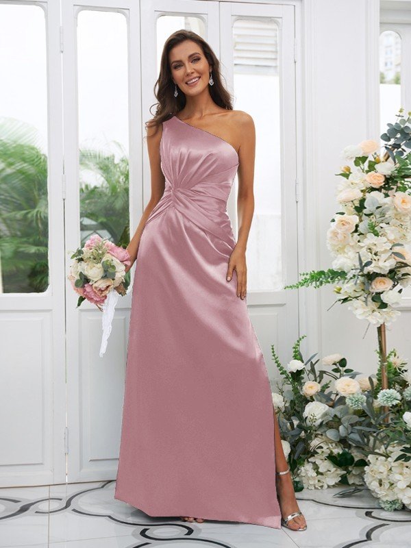 Elegant One Shoulder Sleeveless Bridesmaid Dresses-Dbrbridal